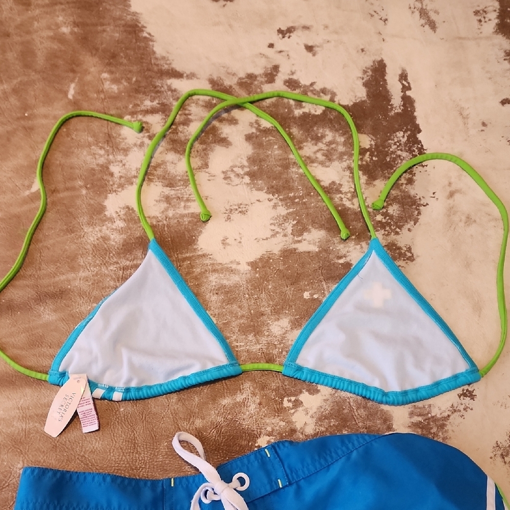 Rare Pink VS Team Pink Bundle Set. Shorts and Bikini Top. Size: M - Picture 12 of 16